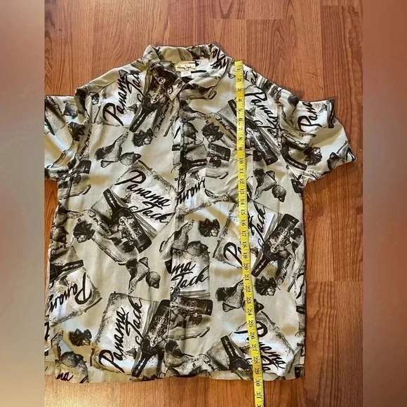 Vintage Panama Jack Men XL All Over Print Shirt Loop Collar Hawaiian Camp Pocket - Picture 8 of 8